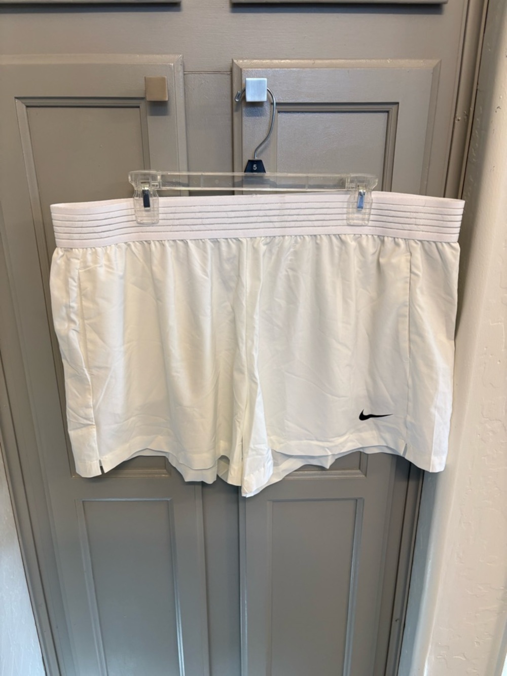 Nike White Lightweight Athletic Performance Shorts